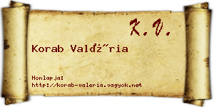 Korab Valéria névjegykártya